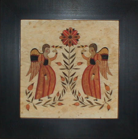 Angels Holding Birds with Flower